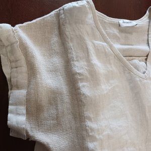 Tendencies women’s linen blend top short sleeve pullover blouse